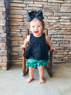 Cotton Ruffle Hem Shorts in Mermaid Color