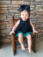 Cotton Ruffle Hem Shorts in Mermaid Color