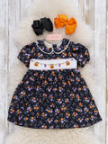 Spooky Season Smocked Dress in Ditsy Floral