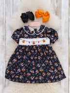 Spooky Season Smocked Dress in Ditsy Floral