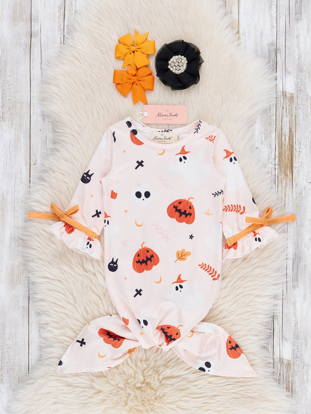 Spooky Snuggle Halloween Knot Baby Gown