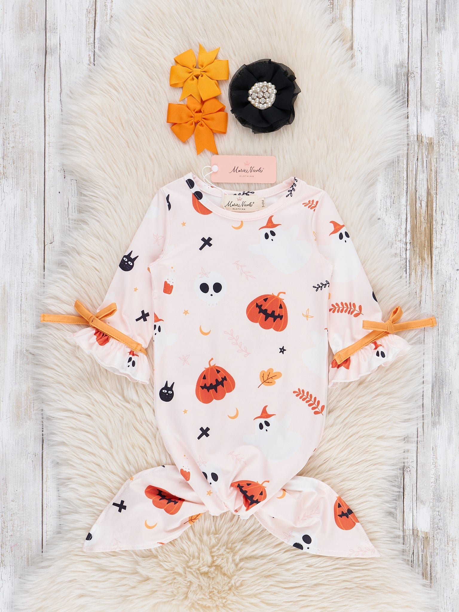 Spooky Snuggle Halloween Knot Baby Gown