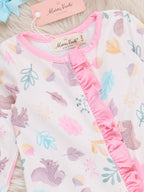 Squirrel Snuggies Footed Zipper Romper Pajamas