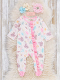 Squirrel Snuggies Footed Zipper Romper Pajamas