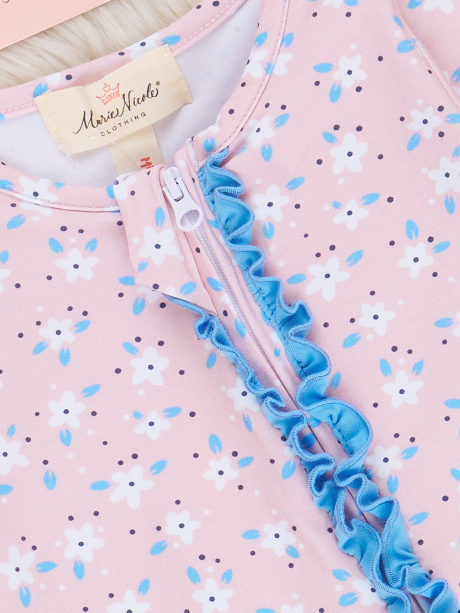Blushing Blooms Ruffle Footed Sleeper Pajamas