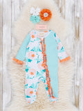 Pretty Petals Ruffle Footed Sleeper Pajamas