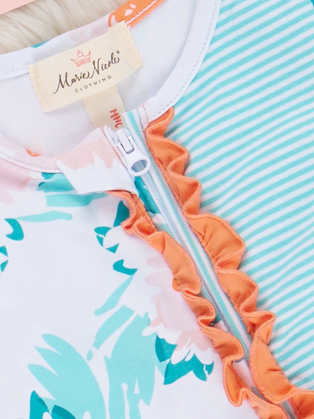 Pretty Petals Ruffle Footed Sleeper Pajamas