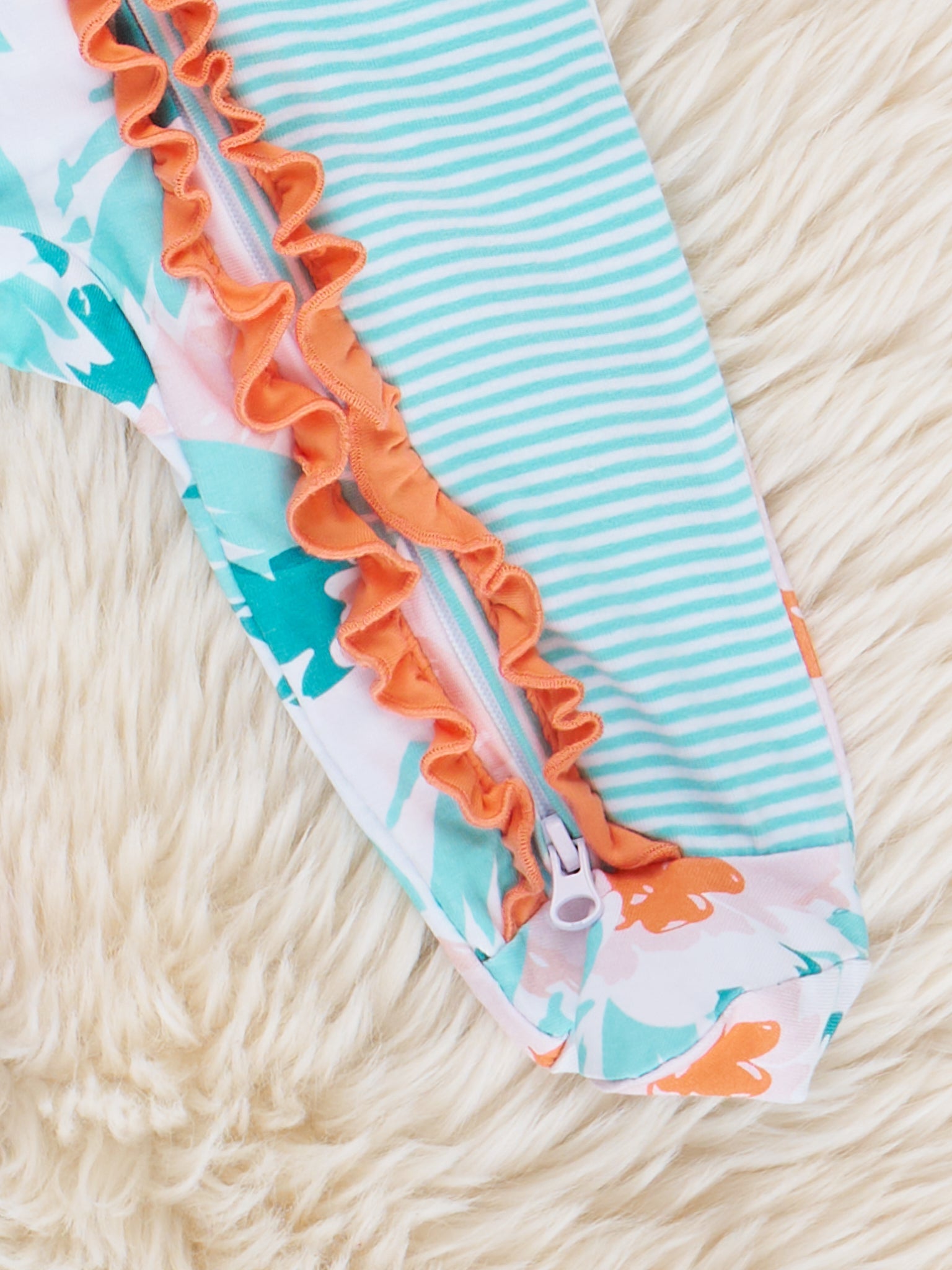Pretty Petals Ruffle Footed Sleeper Pajamas