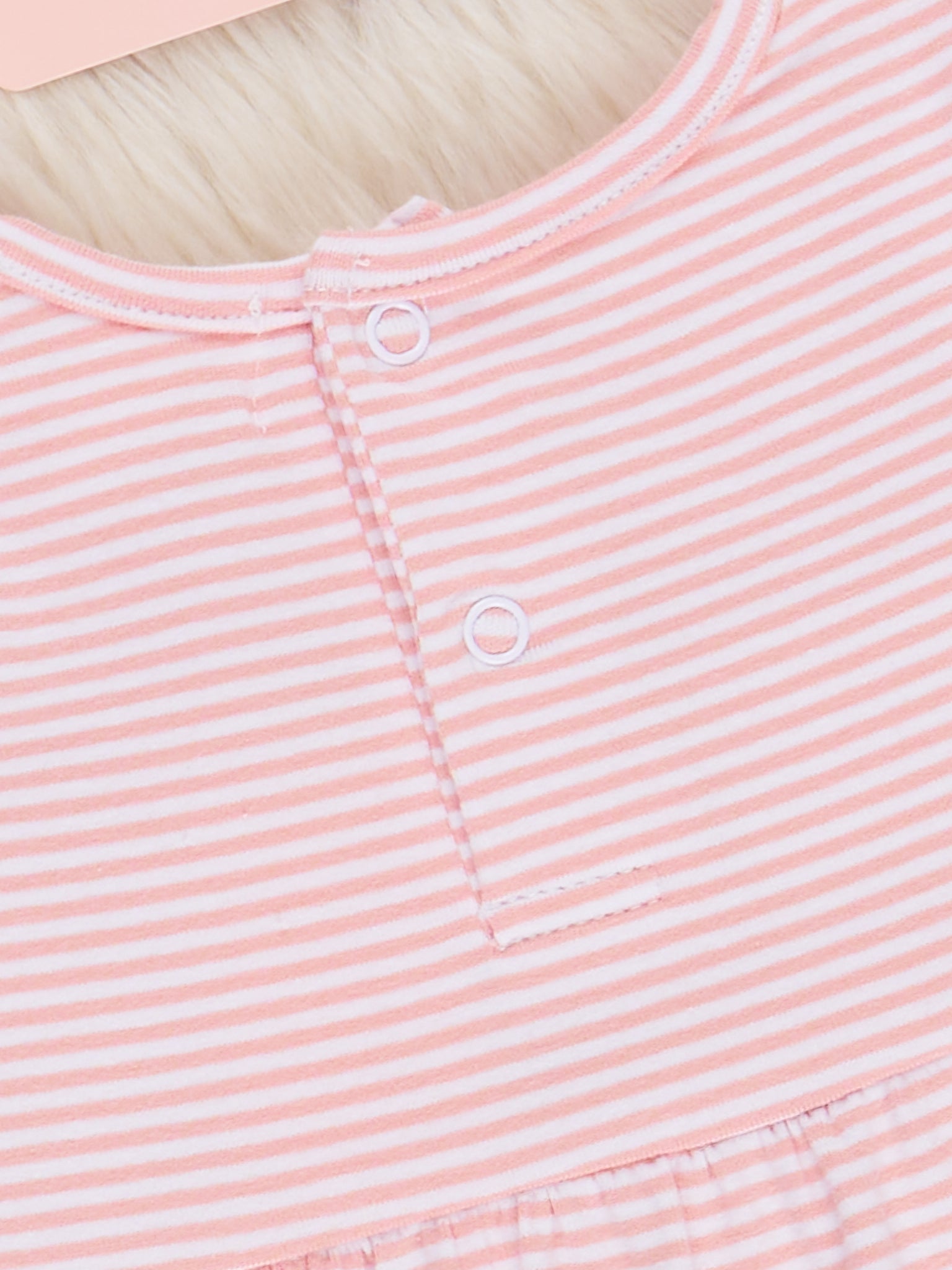 Blushing Bouquets Striped Footed Sleeper Pajamas
