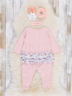 Blushing Bouquets Striped Footed Sleeper Pajamas
