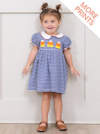 Spooky Treat Striped Dress in Candy Corn