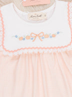 Country Ribbon Embroidered Puff Sleeve Ruffle Dress