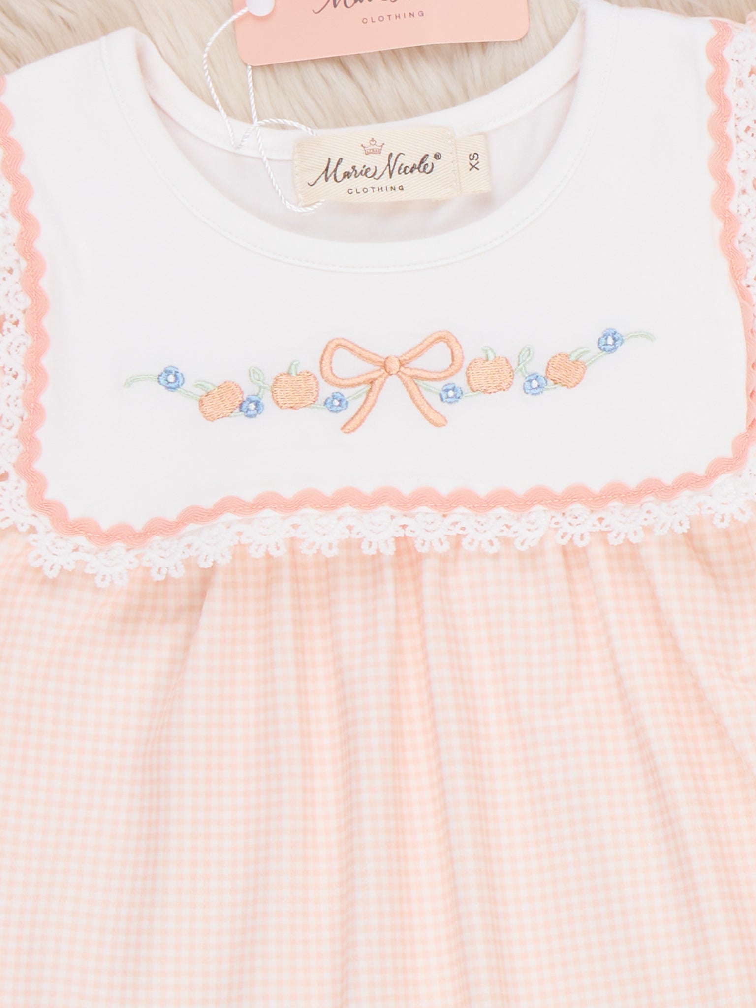 Country Ribbon Embroidered Puff Sleeve Ruffle Dress