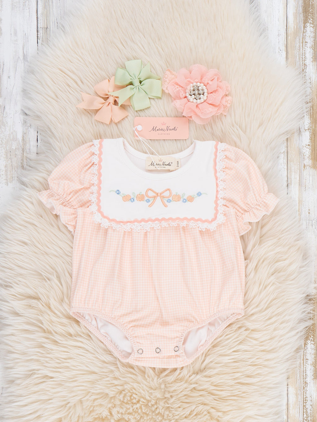 Country Ribbon Embroidered Romper