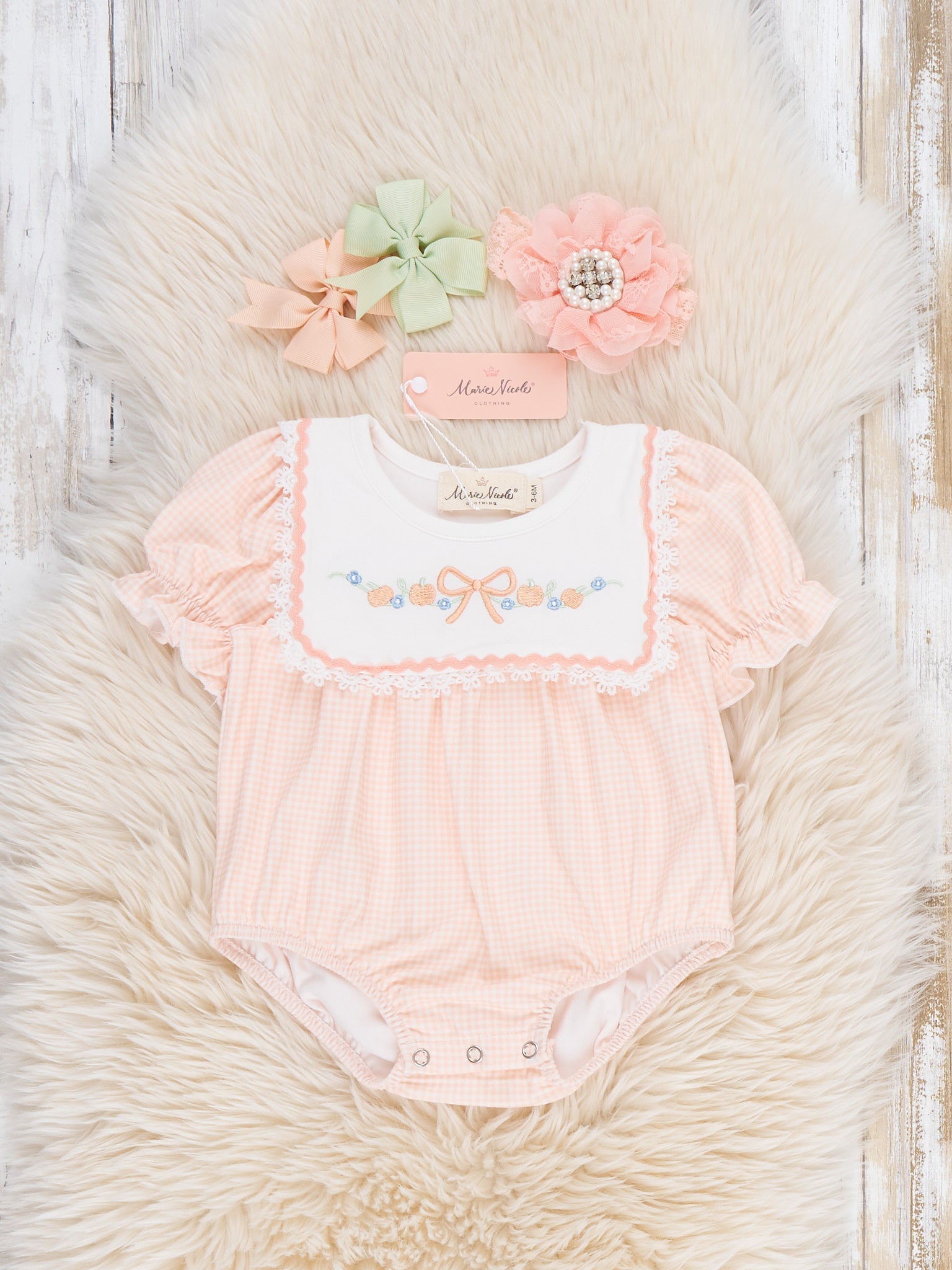 Country Ribbon Embroidered Romper