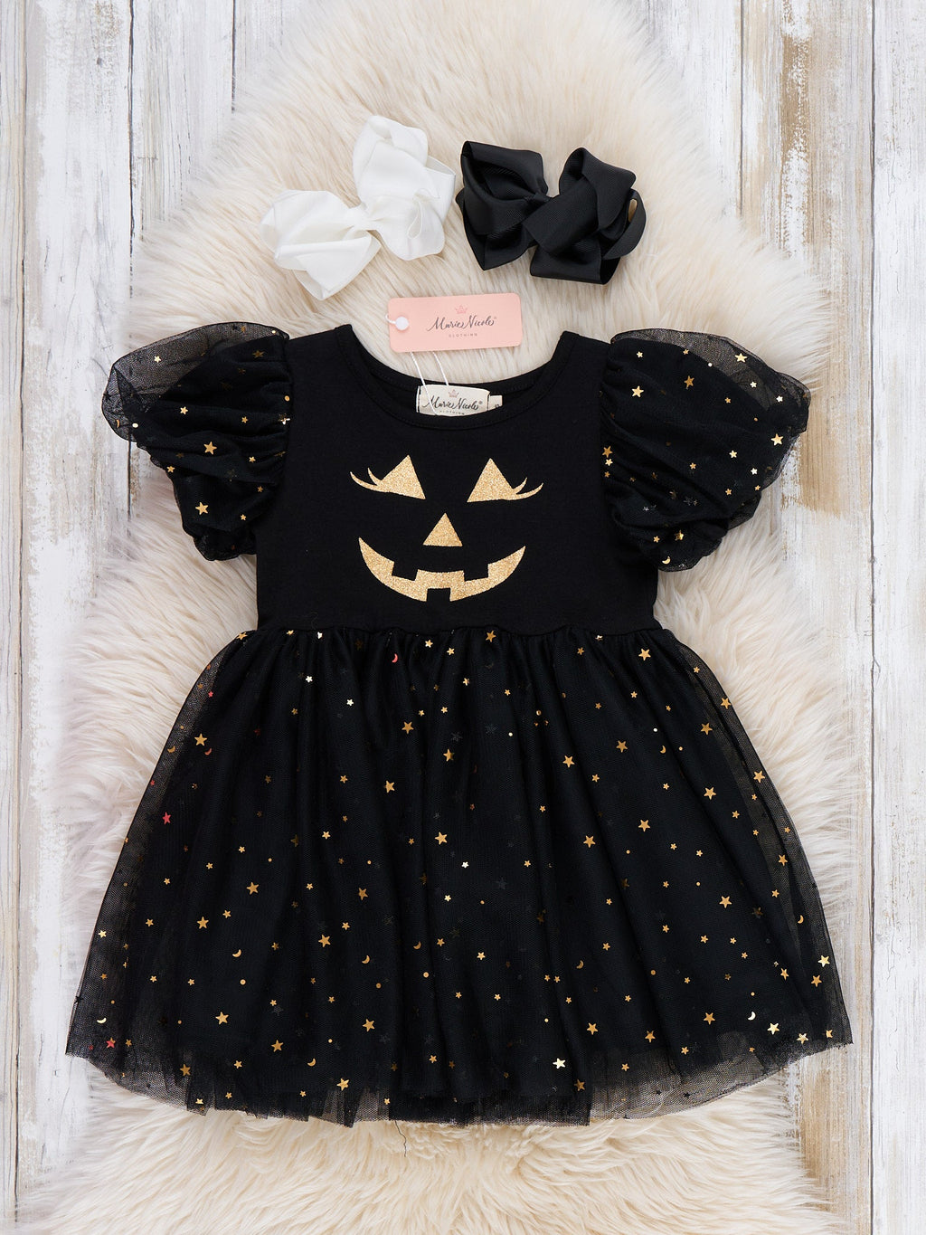 Starlight Jack-o-Lantern Embroidered Tulle Dress