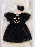 Starlight Jack-o-Lantern Embroidered Tulle Dress