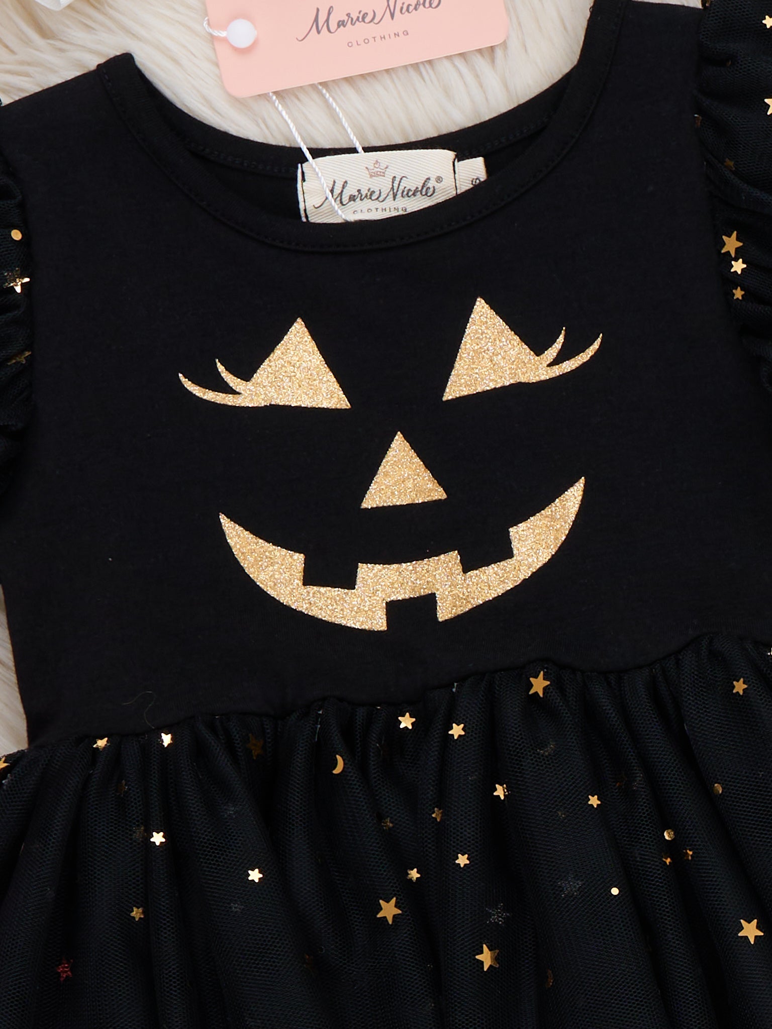 Starlight Jack-o-Lantern Embroidered Tulle Dress
