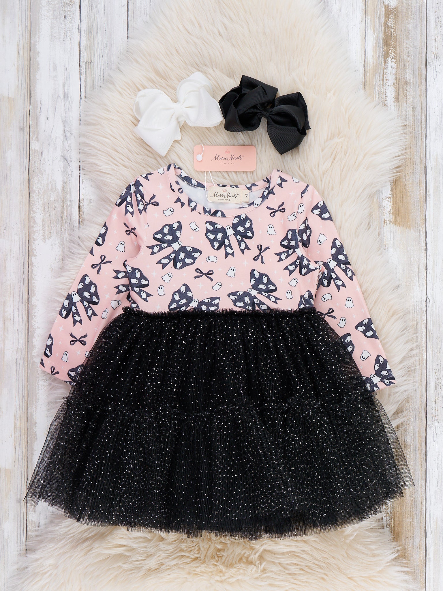 Ghost Bow Glam Skeleton Tulle Dress