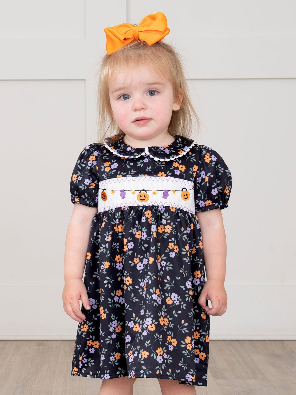 Spooky Season Smocked Dress in Ditsy Floral