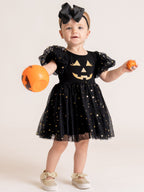 Starlight Jack-o-Lantern Embroidered Tulle Dress