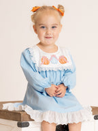 Pumpkin Patch Days Embroidered Lace Ruffle Dress