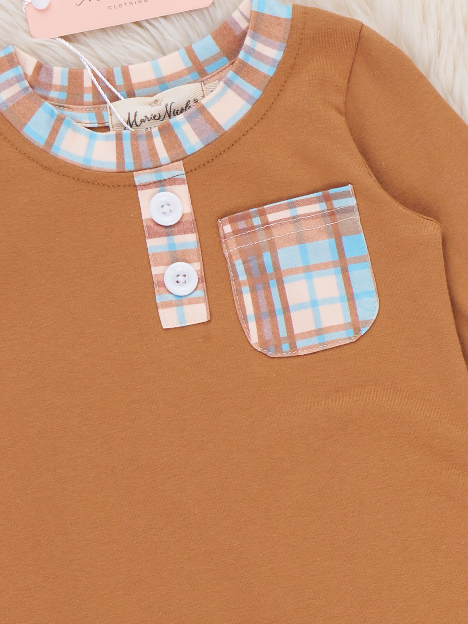 Autumn Plaid Front Pocket Long Sleeve Romper