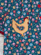 Garden Bloom Hen Embroidered Floral Pocket Dress