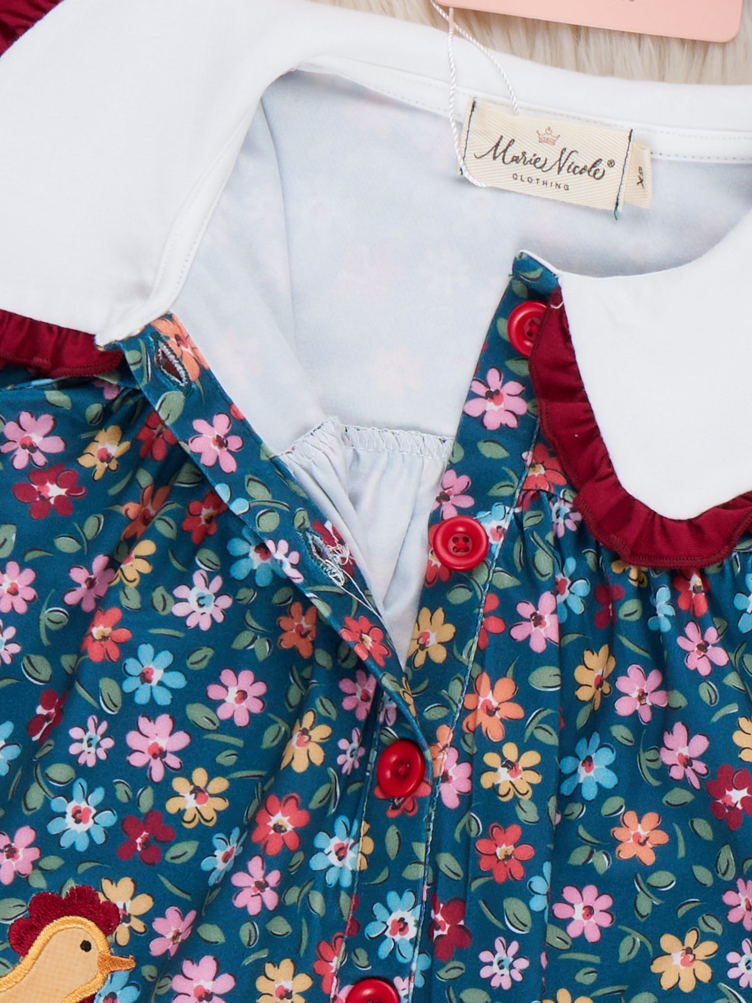 Garden Bloom Hen Embroidered Floral Pocket Dress