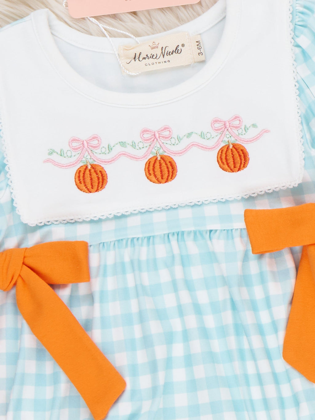 Gingham Grove Embroidered Bow Romper