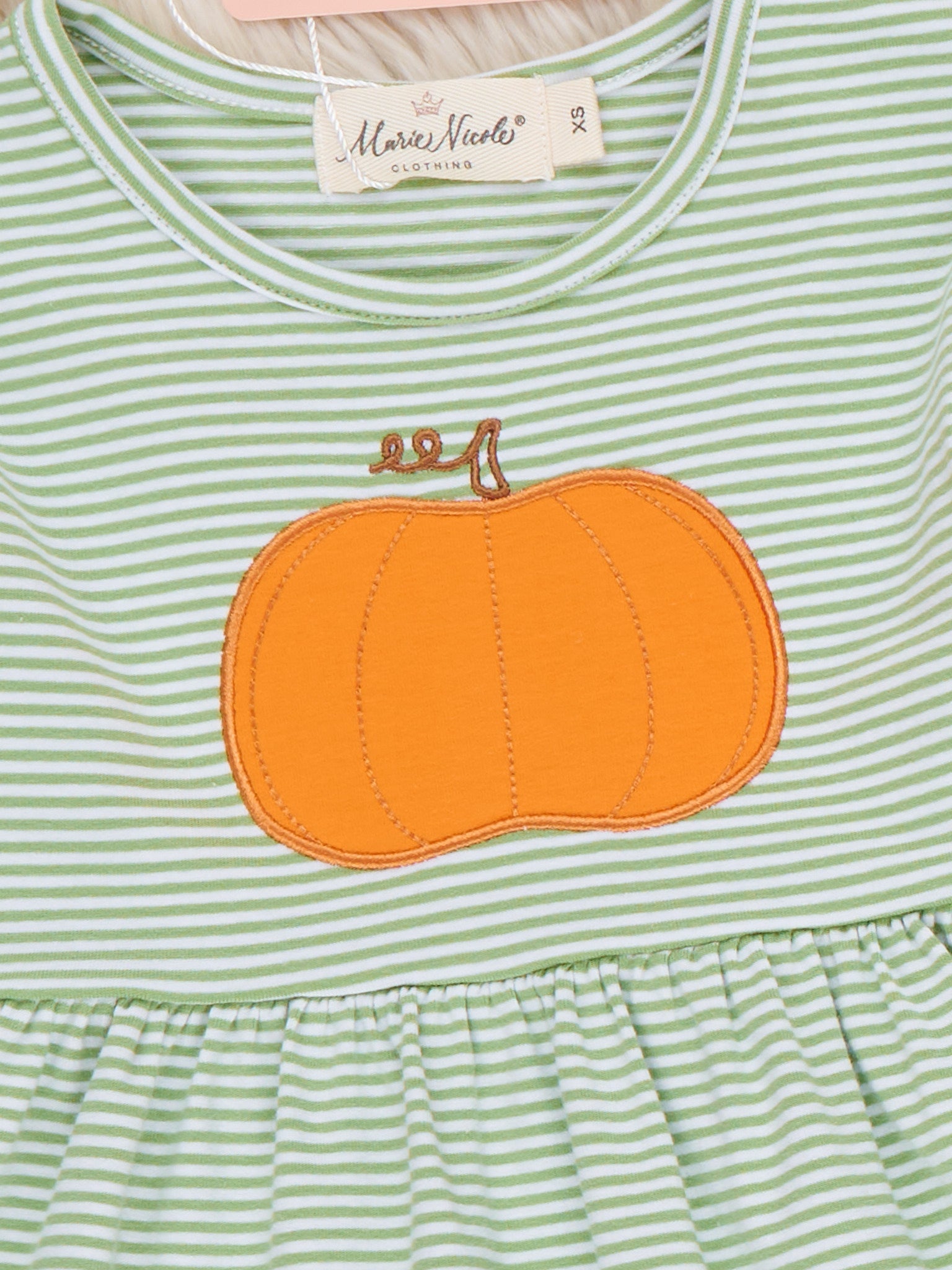 Harvest Pumpkin Ruffle Shoulder Long Sleeve Dress