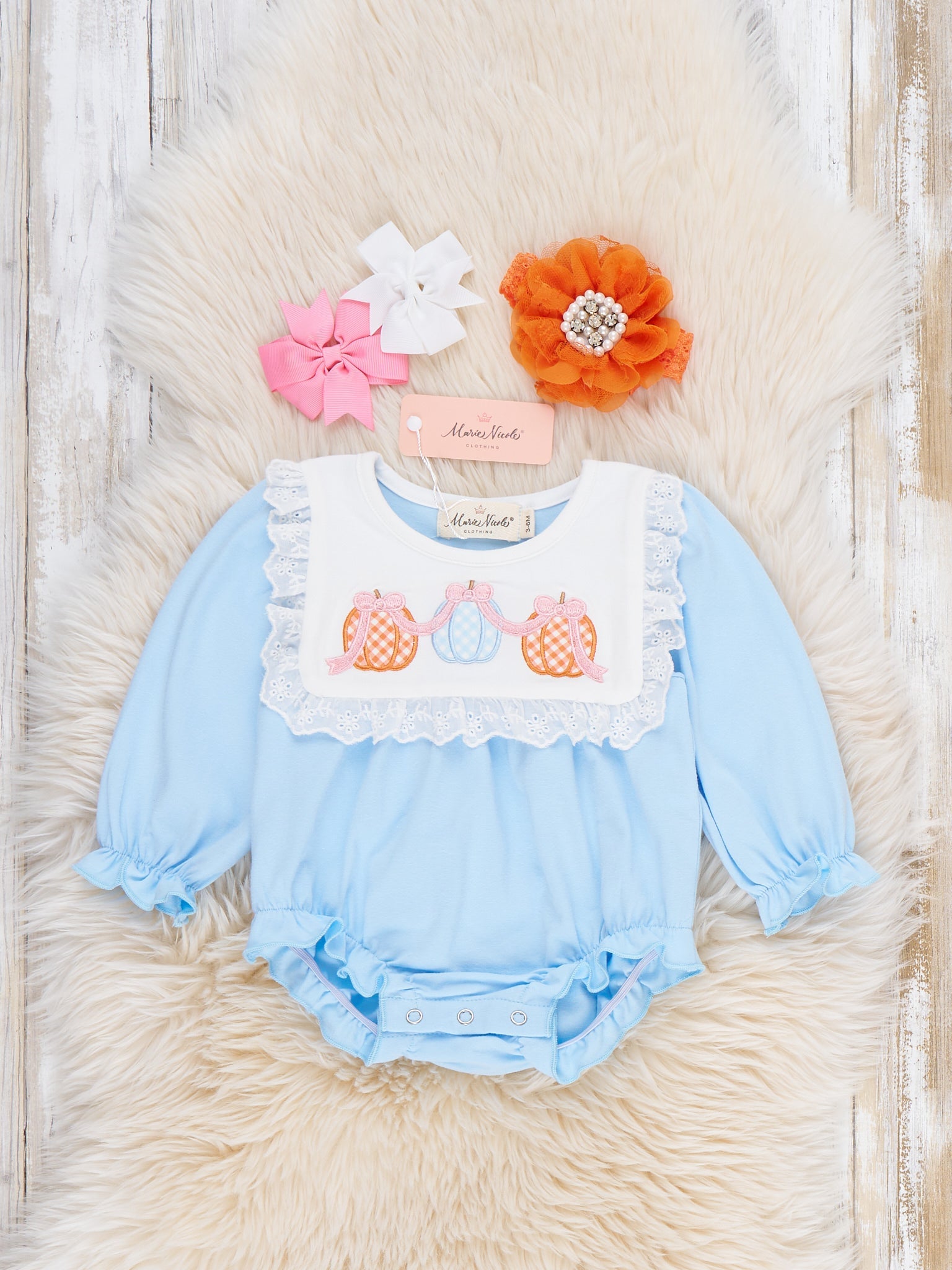 Pumpkin Patch Days Embroidered Romper