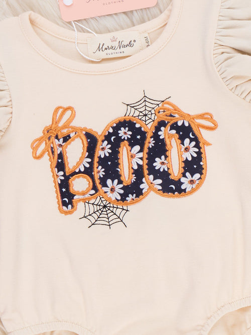 Boo Blossom Embroidered Ruffle Bubble Romper